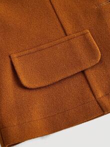 SHEIN MOD Vintage Elegant Contrast Color Lapel Blazer, Brown Blazer In Fall/Winter - Brown - View 9