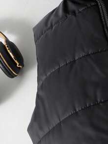 Abrigo acolchado sin mangas acolchado para niños adolescentes, invierno - Negro - Ver 4