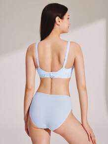 LUVLETTE Áo ngực không dây liền mạch Dream Curve 2ndSkin in họa tiết không dây, bám dính cơ bản, size Freedom, đồ lót không lộ, thoải mái, phù hợp cho cả bé gái tuổi teen và trẻ em - Màu xanh nhạt - Xem 5