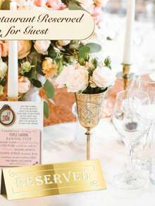 1pc/2Pcs/5Pcs/12Pcs/26Pcs Reserved Table Signs, Acrylic Guest Reservation Table Tents Sign, Waterproof Gold Double-Sided Reserved Seat Signs, Reserve Signs For Wedding Birthday Party Restaurants Meeting Best Gifts,Wedding Decor,Home Decor ,Room Decor Party Favors Bride Graduation Birthday Decorations Party Decorations Bachelorette Back To School Christmas Decorations Living Room Decor Halloween Decor