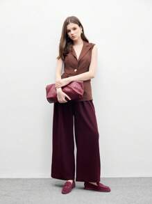 CUCCOO BIZCHIC 女士时尚勃艮第绒面革舒适休闲乐福鞋，适合通勤、户外、购物、工作、日常穿着 - 酒紅色 - 查看 10