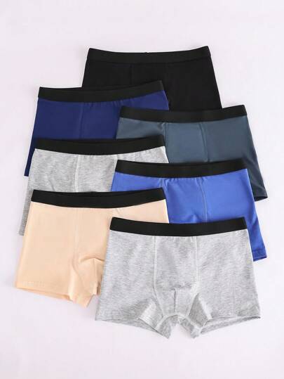 7 件装青少年男孩多色舒适三角裤 7 条装平角裤 返校时尚