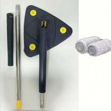 1pc Triangle Spin Mop With Hands-Free Wringing, Rotary Mop For Ceiling, Wall, Cabinet Cleaning, Multi-Function Heavy Duty Handle - Blue - View 8