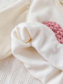 Cozy Pixies 女婴心形图案针织柔软圆领长袖套头衫