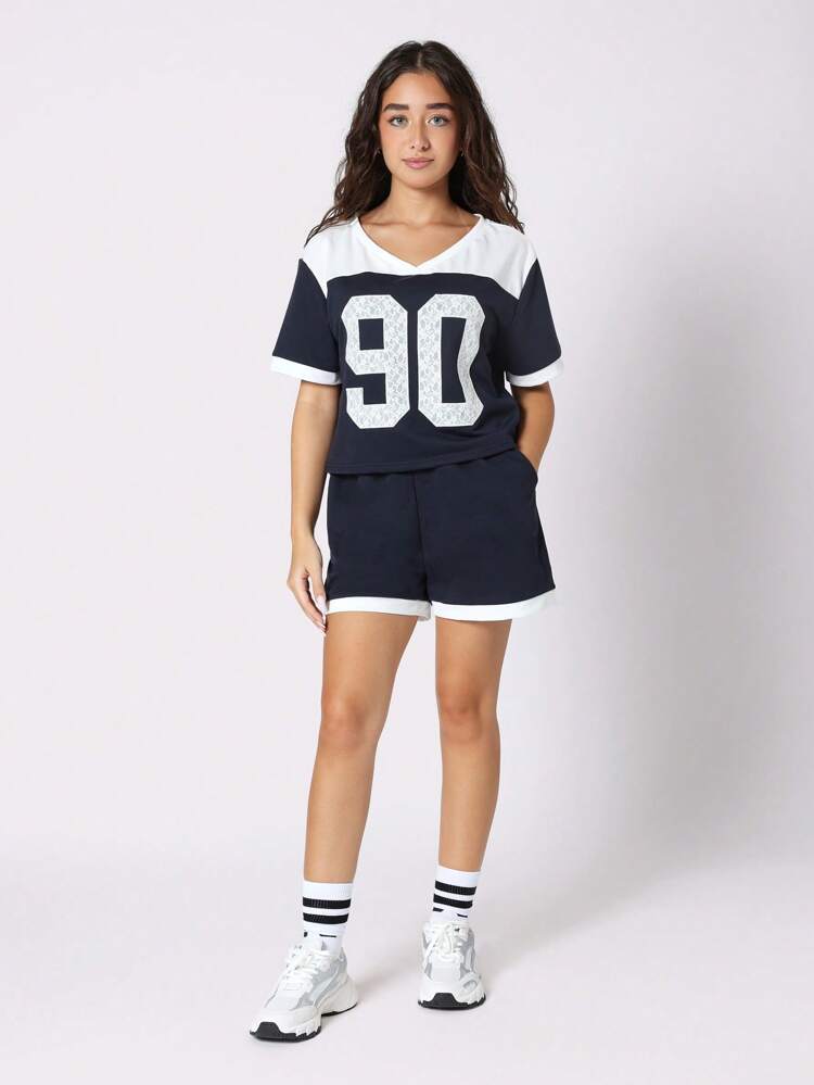 Varsity Number T-Shirt With Matching Shorts