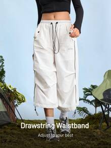 In My Nature Quần ống rộng ống rộng có dây rút cho nữ, quần dã ngoại rộng rãi, quần đi bộ đường dài, quần ống rộng, quần ống rộng cho nữ, quần mùa hè cho nữ, quần Capri ống rộng cho nữ, quần chạy bộ cho nữ, quần trắng, quần chạy bộ mùa hè thu đông Y2k cho nữ, quần gió cho nữ, quần Capri có túi cho nữ - trắng - Xem 3