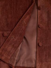 Revavyn Autumn/Winter New Rhinestone Decor Collar Pocket Vest Jacket - Brown - View 7