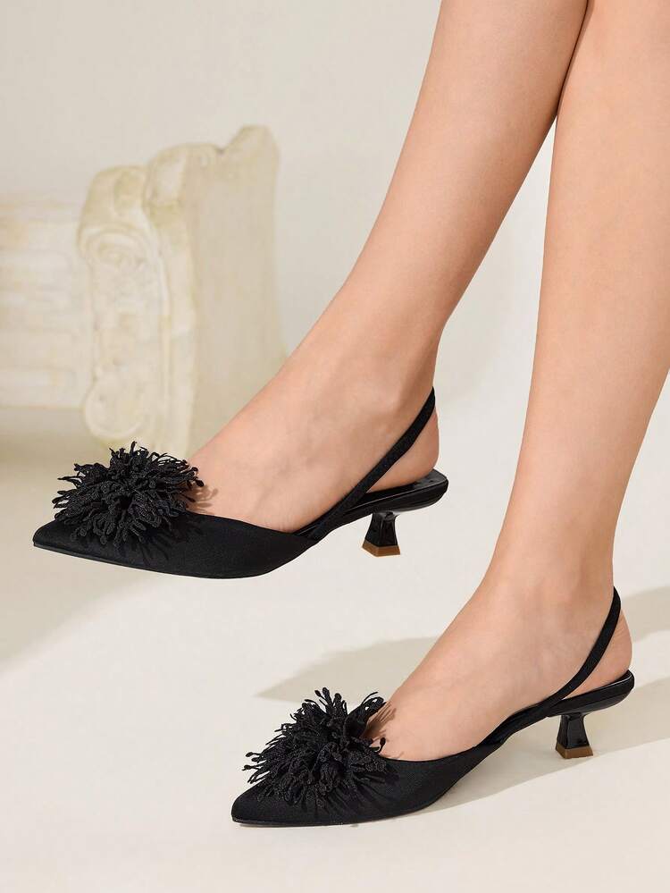 CUCCOO CHICEST Schwarze spitze Kitten Heel Pumps mit Krokodil-Prägung im französischen Vintage-Stil für Damen, elegantes Ästhetik, geeignet für Frühlingsausflüge, Urlaub