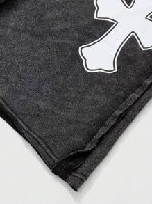 PAVTROS Quần nỉ nam 1 chiếc, quần nỉ cổ điển màu đen với chữ "LA" màu trắng in đậm. Ống quần bên trái được trang trí chữ trắng, họa tiết chữ thập Gothic, thẳng hàng theo chiều dọc. Tính bao hàm cao, bán chạy trên INS, phong cách đường phố trẻ trung, thoải mái, đi làm hàng ngày, kỳ nghỉ trở lại trường, quà tặng lý tưởng cho bạn trai và chồng, quần nỉ nam kiểu chữ thập Goth, quần nỉ nam Y2K, quần nỉ LA - màu đen - Xem 7