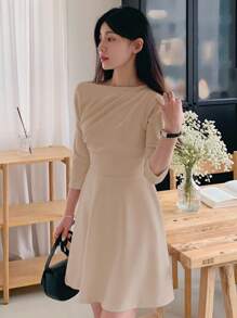 DAZY 女式露肩裹腰短款连衣裙