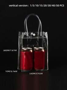 SHEIN 1/5/10/15/20/30/40/50 件透明 PVC 礼品袋套装，女士防水透明钱包，体育场认可音乐会包，派对婚礼节日海滩圣诞节购物手提包
