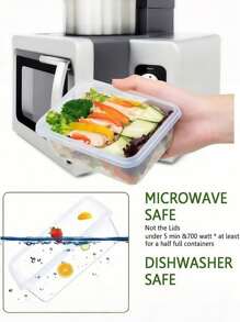 SHEIN 1 套 12 个食品储存容器/24 张贴纸和笔套装，冰箱和便当餐盒，含 24 张贴纸和笔