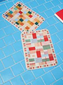 Joivida 1PC Diatom Mud Multi-Color mata podłogowa, pochłaniająca wodę, szybkoschnąca, antypoślizgowa mata podłogowa, dywanik odporny na brud na drzwiach, mata podłogowa pod prysznic w łazience, zmywalna i odprowadzająca wodę mata - Wielokolorowe - Zobacz 2