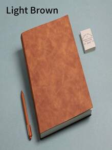 SHEIN A4 Notebook Inside Horizontal Line Book, Postgraduate Entrance Exam Large Code Notepad, Imitation Leather Soft Book Diary, 200 Pages Of Business Office Study Notebook - Multicolor - View 14