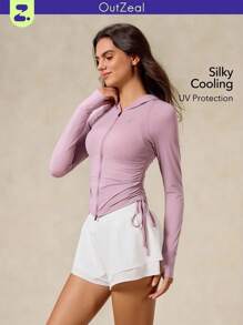 OutZeal Women UV Protection Cool Touch Silky Soft Drawstring Sun-Proof Jacket Daily Casual