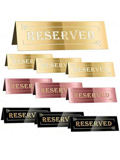 1pc/2Pcs/5Pcs/12Pcs/26Pcs Reserved Table Signs, Acrylic Guest Reservation Table Tents Sign, Waterproof Gold Double-Sided Reserved Seat Signs, Reserve Signs For Wedding Birthday Party Restaurants Meeting Best Gifts,Wedding Decor,Home Decor ,Room Decor Party Favors Bride Graduation Birthday Decorations Party Decorations Bachelorette Back To School Christmas Decorations Living Room Decor Halloween Decor