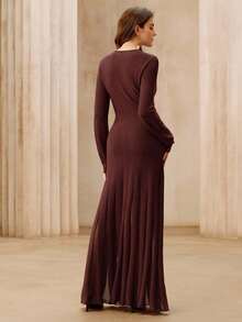 Anewsta Women's Sheer Organza Long Sleeve Dress, Stylish Design