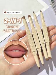 SHEGLAM Ruj șI Creion Glam 101 Duo-Deep Caramel Creion De Buze Mat Cu Două Capete 2-îN-1 Ruj Creion Foarte Pigmentat De Lungă Durată Netedă UșOr De Purtat Machiaj Pentru Buze CrăCiun Iarna Roz Maro Creion De Buze Marcă FrumusețE Machiaj Cosmetice Pentru Femei șI Fete Perfect Pentru Toamnă șI Iarnă Ideal Pentru Y2K Modă Elegantă Potrivit Pentru Zi De NașTere CrăCiun Cadou Petrecere De PregăTit Cel Mai Bun Culoare