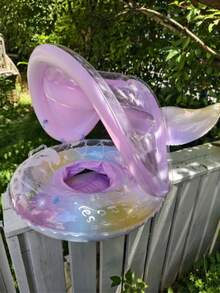 Zazumi 1 件星空图案紫色鱼尾模型儿童游泳圈带顶篷 - 彩色 - 查看 6