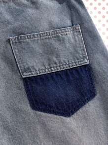 ROMWE MEN Betty Boop | ROMWE Men's Letter & Cartoon Figure Graphic Denim Shorts Without Belt - Bronze - View 5