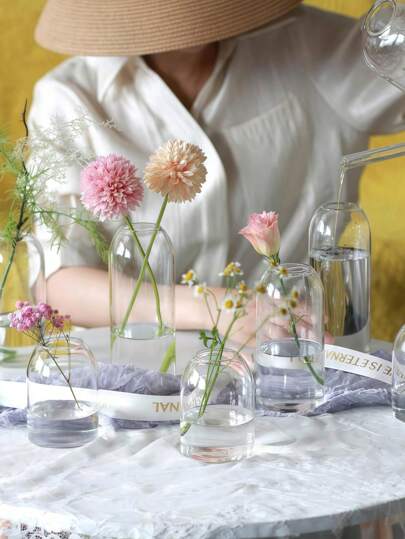 Glass Vases Flowers Tall Clear Centerpieces Wedding ations Diameters Hurricane Floating le Holder Moderne mal Dinners Home view 3