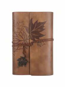 SHEIN Vintage Leather Travelers Notebook Refillable Journal With Tie Closure Buckle Memory Keeper Adventure Journaling Acid Free Paper Wanderlust Diary Expandable Pockets - Multicolor - View 4