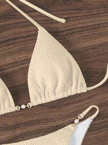 Swim Mod 女士纯色挂脖比基尼套装