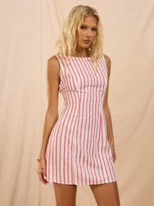 SHEIN Forever 21 Vestido estilo primavera y verano para mujer, ideal para ocasiones románticas, bailes de graduación, formales, cumpleaños, estilo casual de negocios, elegante, estilo occidental, salir, moda, casual, estilo y2k, club, oficina, cóctel, vintage, ajustado, rave, gracioso, elegante, estilo old money, ropa urbana, festival, vacaciones, conciertos de música country, trabajo, modesto, vacaciones de primavera, despedida de soltera, concierto, baddie, básico, a rayas, ajustado, línea A mini