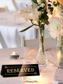 1pc/2Pcs/5Pcs/12Pcs/26Pcs Reserved Table Signs, Acrylic Guest Reservation Table Tents Sign, Waterproof Gold Double-Sided Reserved Seat Signs, Reserve Signs For Wedding Birthday Party Restaurants Meeting Best Gifts,Wedding Decor,Home Decor ,Room Decor Party Favors Bride Graduation Birthday Decorations Party Decorations Bachelorette Back To School Christmas Decorations Living Room Decor Halloween Decor