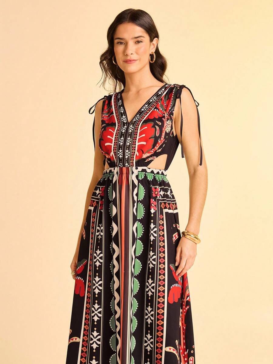 CAJUNI Women's Casual Vacation Coconut Tree Print Dress - Multicolor - View 1