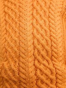 Blossori Young Girls' French Elegant Twist Floral Puff Sleeve Pullover Sweater Girls Orange Sweater Kids Knit Sweater Cable Knit Sweater Girls Girls Fall Sweater Toddler Girl Sweater Winter - Orange - View 6