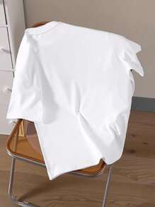 Manfinity Joysei 男士休闲卡通印花短袖T恤，夏季 - 白色 - 查看 2