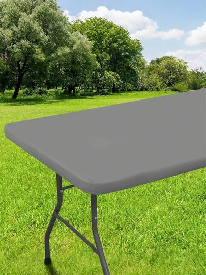 SHEIN 1pc Tablecloth , Waterproof And Wipeable Table Cover, Suitable For Indoor, Outdoor, Picnic And Camping,Waterproof Polyester Material