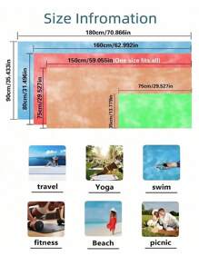 SHEIN 1 Pc Extra Large Beach Towel, Super Absorbent, Oversized Beach Towel, Microfiber, 59"X29", Essential For Summer, Wind & Sun Protection, Beach, Parties, Travel Drying, Camping, Beach Accessories, Vacation Essential Gift Beach Essentials - Grey - View 5