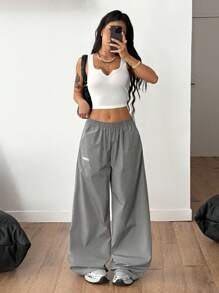Coolane 女士和男士春夏日常穿着外出运动装基本款宽松裤 - 灰色 - 查看 5
