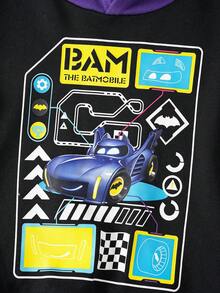 Batwheels X SHEIN Young Boy Casual Daily Contrast Color Car Pattern Hoodie Hoodies For Boys Boys Sweatshirts