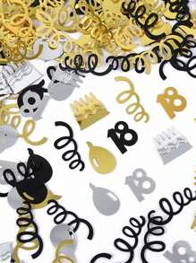 15g/Bag Black Gold Number Confetti Decorations 18/30/40/50/60th Happy Birthday Party Anniversary Tabletop Table Scatter Supplies - Multicolor - View 3