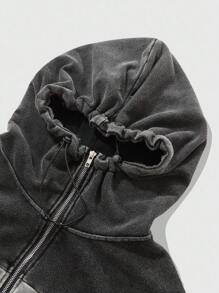 PAVTROS Manfinity Streetrush 男士年轻街头时尚休闲连帽衫，复古棉质面料，宽松版型，简约拼接设计，口袋造型，做旧水洗面料展现休闲轻松的街头风格，适合街头穿搭、休闲时尚、户外运动、日常搭配、校园穿搭、节日礼物。Y2K 拉链连帽衫，男士街头风连帽衫，Y2K 拉链连帽衫，男士拉链连帽衫，Y2K 夹克，科技风夹克，Y2K 拉链连帽衫，Y2K 夹克，科技风夹克，鲨鱼连帽衫，秋季 - 黑色 - 查看 8