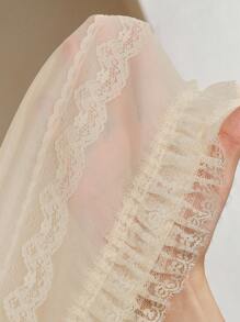 Anewsta Robe maxi élégante à col V avec appliqué pour femmes