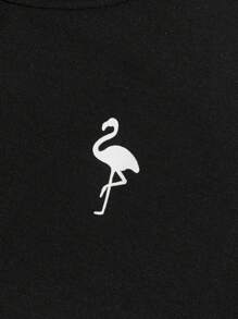 Manfinity BRENVOR Men Flamingo Print Tank Top - Black - View 5