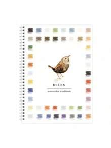 SHEIN 1 本水彩书、水彩书、水彩专用涂色书、用于艺术创作、水彩画、课堂绘画、休闲放松、母亲节、妈妈的礼物、返校、学校用品 - 均碼 - 查看 1