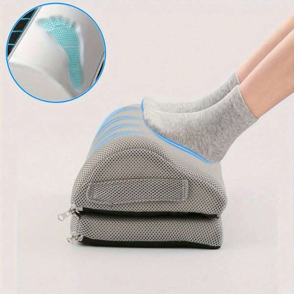 SHEIN Poggiapiedi ergonomico regolabile in altezza, con rivestimento lavabile, versatile per auto, casa, ufficio e uso sotto la scrivania - Supporto confortevole per i piedi stanchi