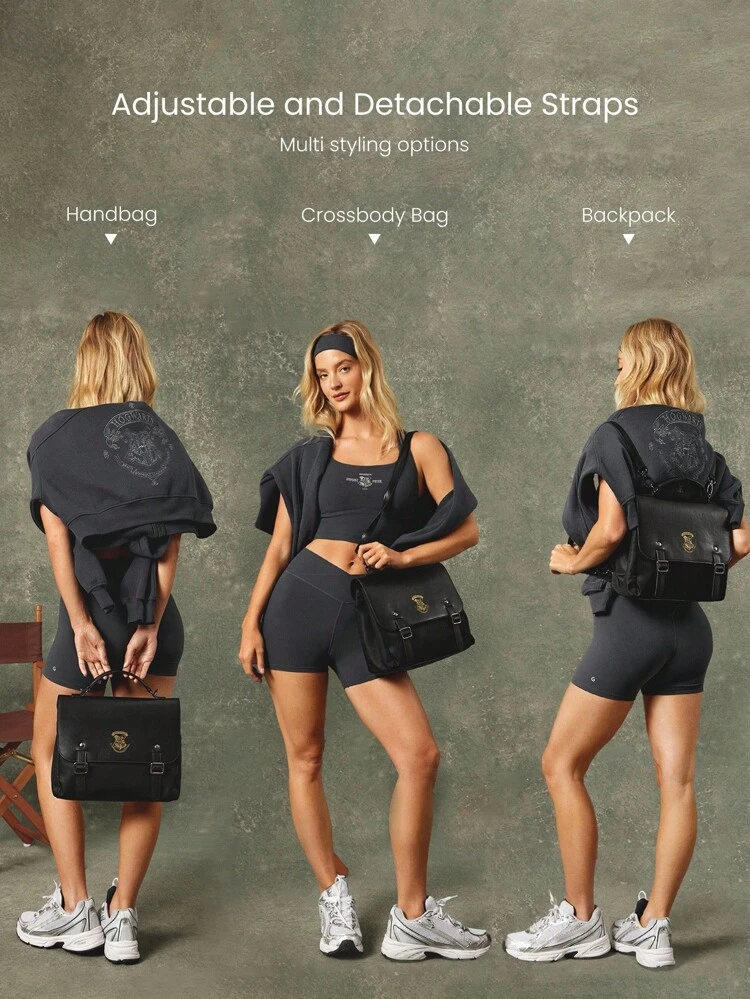 GLOWMODE X Harry Potter Water-Repellent Zipper Pocket Detachable Strap Logo Messenger Bag Gym Travel Daily Casual