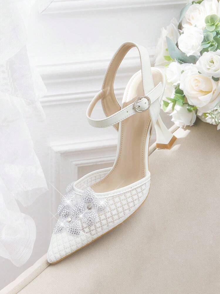 CUCCOO HITCHD Women's Elegant White High Heel Wedding Shoes