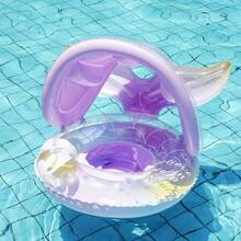 Zazumi 1 件星空图案紫色鱼尾模型儿童游泳圈带顶篷 - 彩色 - 查看 2