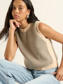 Nöista Ce débardeur tricoté sans manches est parfait pour se superposer avec les tenues de fête et d'automne pour femmes. Idéal pour la rentrée scolaire, les looks inspirés du vintage ou la tenue décontractée chic. À porter sous des blazers ou des cardigans pour un look mignon et douillet en hiver pour les femmes. - Multicolore - Voir 1