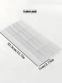4 件可调节透明塑料抽屉隔板收纳盒，适用于化妆品内衣袜子家庭办公室整理秋季装饰卧室装饰 DIY 网格隔断柜收纳柜衣柜隔板 - 無色 - 查看 2
