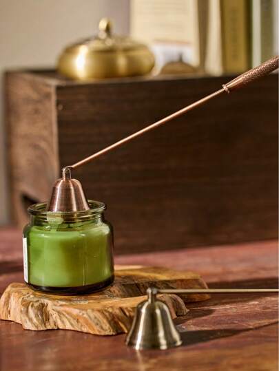 Cirelle 1pc Vintage Brass Bell Candle Snuffer – Long Handle Candle Flame Extinguisher For Easy And Clean Candle Care
