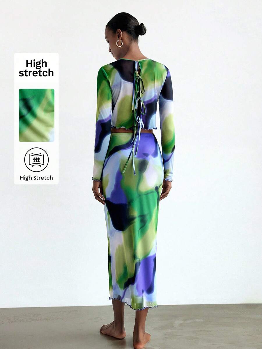 Maija 2pcs/Set Women Summer Top And A-Line Skirt, Fashionable - Multicolor - View 1