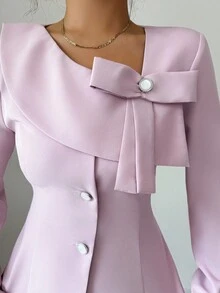 Selianne Bộ vest thời trang thu đông 2 món gồm áo khoác blazer cổ ve lật + quần - Màu Hồng baby - Xem 6
